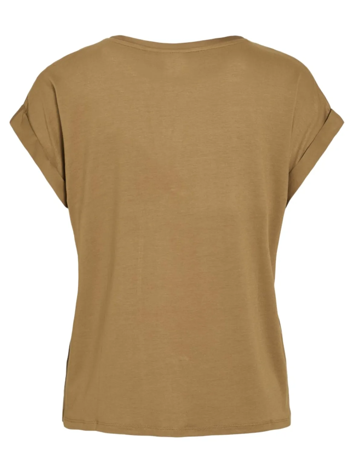 Vila naisten lyhythihainen toppi K-Viellette S/S Satin Top - NOOS, Bistre