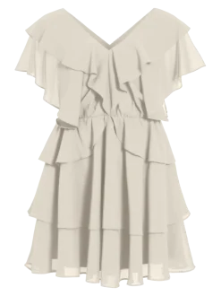Vila naisten mekko Vifalia Short Sleeved Short Dress, Birch