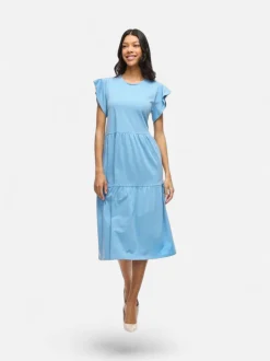 Vila naisten mekko, VISUMMER S/S MIDI DRESS Blissful Blue