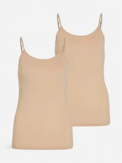 Vila Naisten Narutoppi VISURFACE STRAP TOP NEW Vaalea Beige