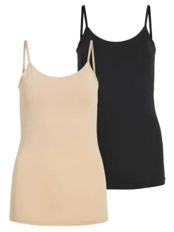 Vila Naisten Narutoppi VISURFACE STRAP TOP NEW Beige