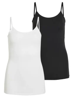 Vila Naisten Narutoppi VISURFACE STRAP TOP NEW Mustavalkoinen