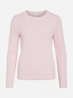 Vila naisten neulepaita VIDalo O-Neck L/S Knit Top-NOOS, Cherry Blossom