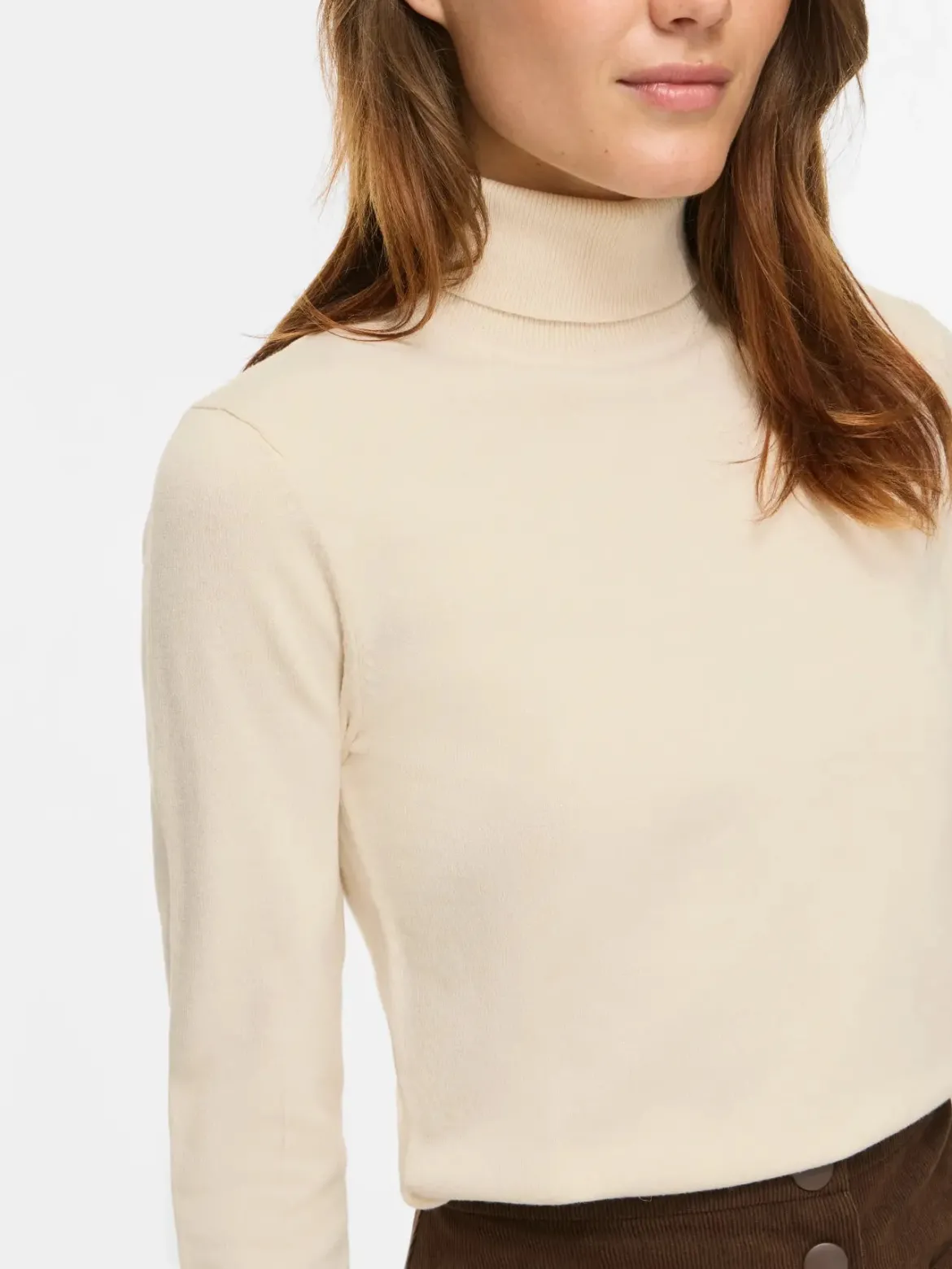 Vila naisten neulepusero Vimalu Rollneck, Sandshell Melange