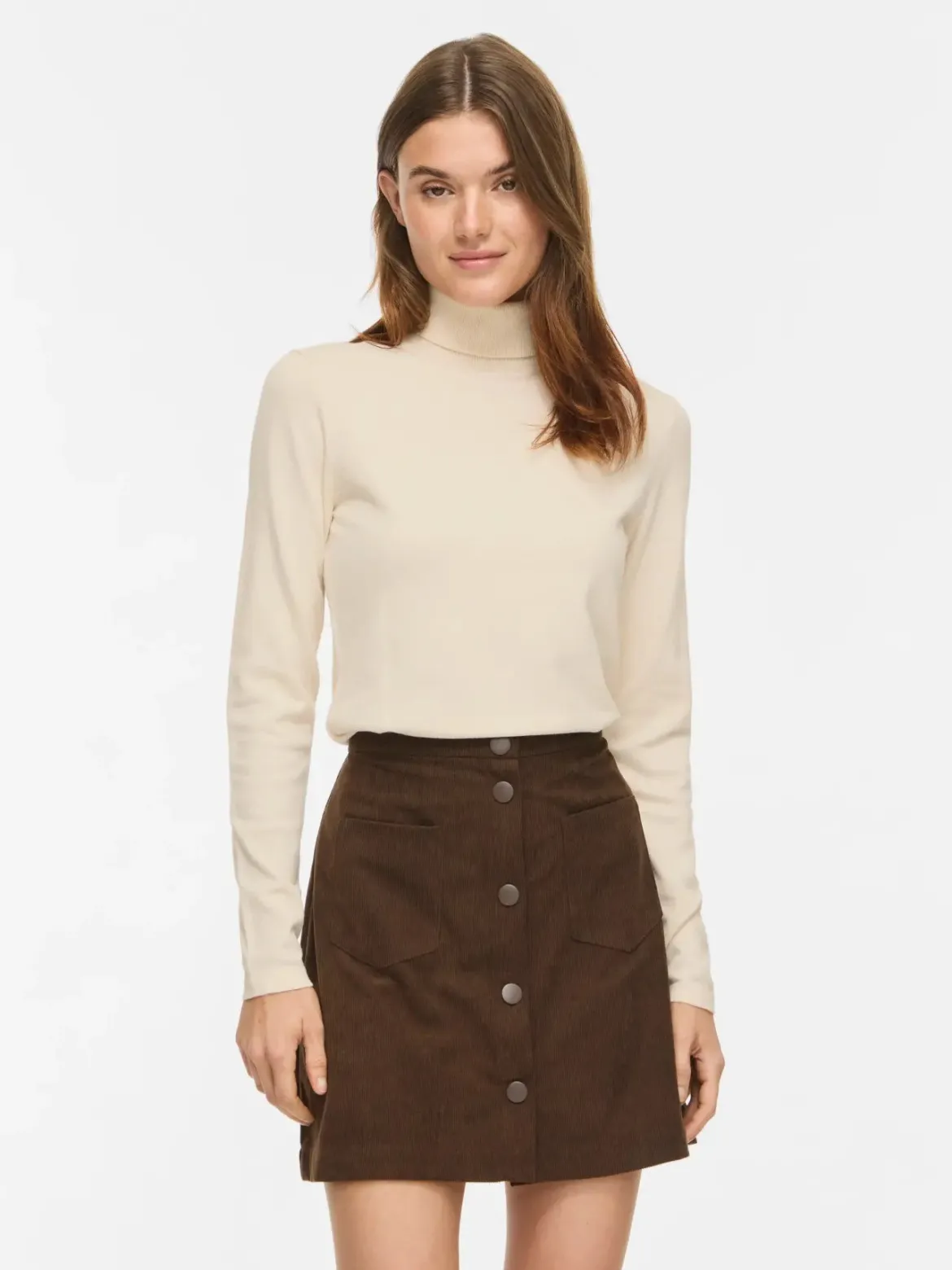 Vila naisten neulepusero Vimalu Rollneck, Sandshell Melange