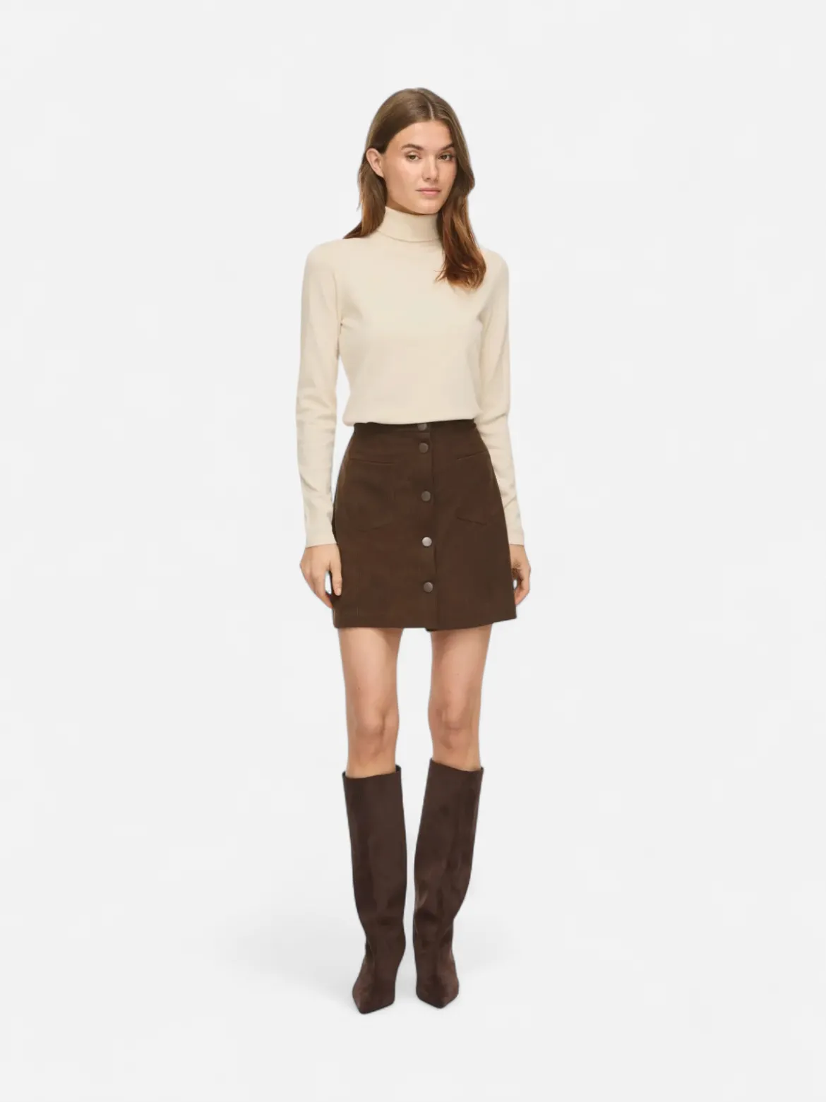Vila naisten neulepusero Vimalu Rollneck, Sandshell Melange