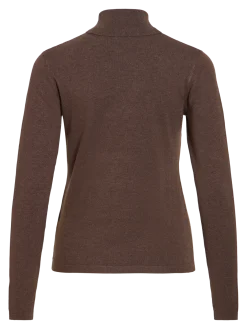Vila naisten neulepusero Vimalu Rollneck, Coffee Bean Melange
