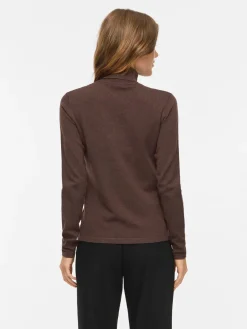 Vila naisten neulepusero Vimalu Rollneck, Coffee Bean Melange
