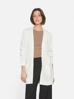 Vila naisten neuletakki, VIDALO L/S KNIT CARDIGAN- White Alyssum