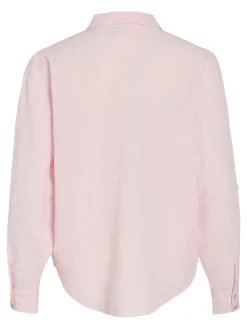 Vila naisten paitapusero VIPRISILLA L/S Loose Shirt, vaaleanpunainen