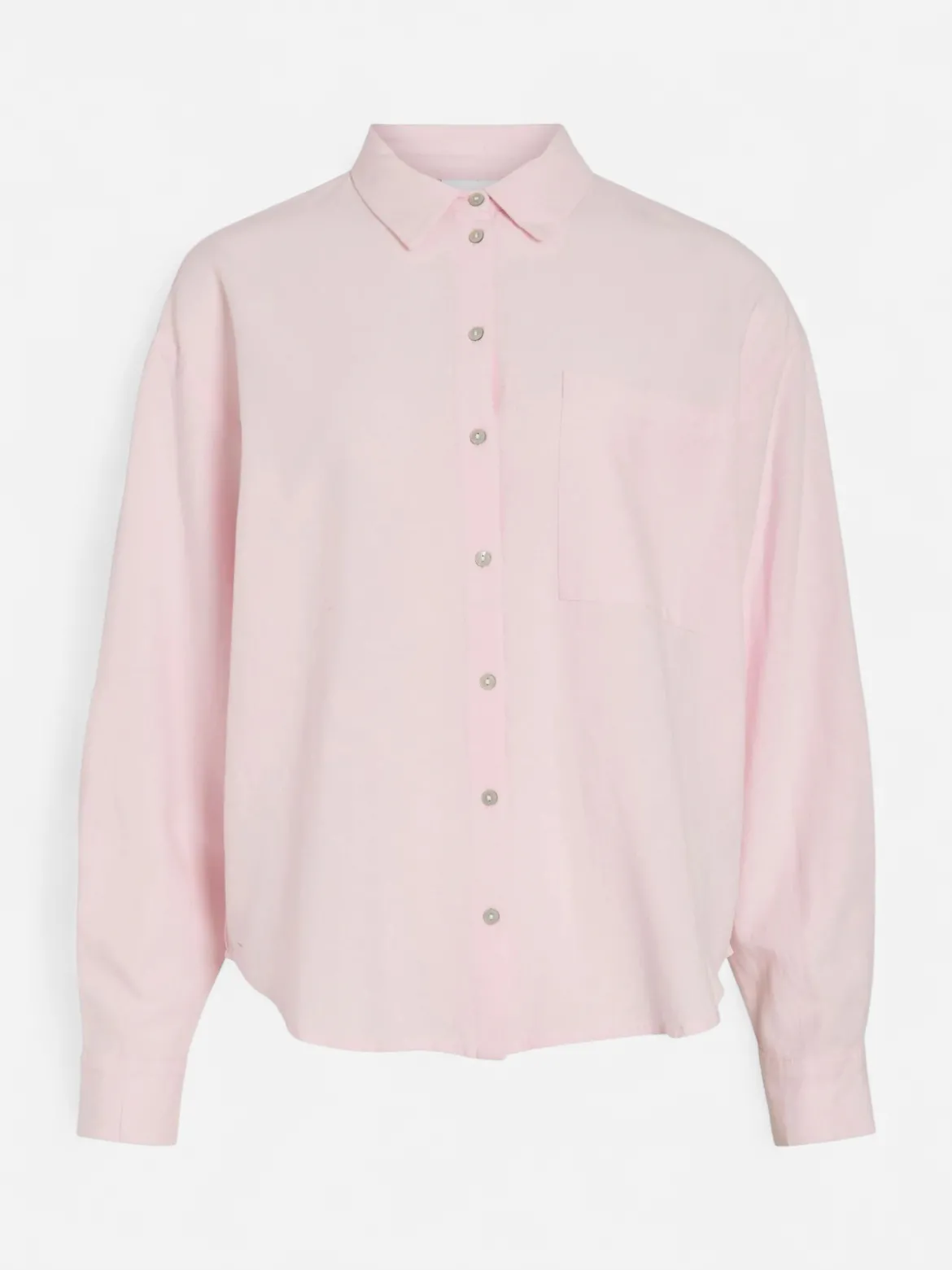 Vila naisten paitapusero VIPRISILLA L/S Loose Shirt, vaaleanpunainen