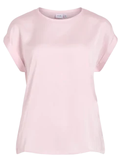 Vila naisten paita Viellette S/S Satin Top, Cherry Blossom