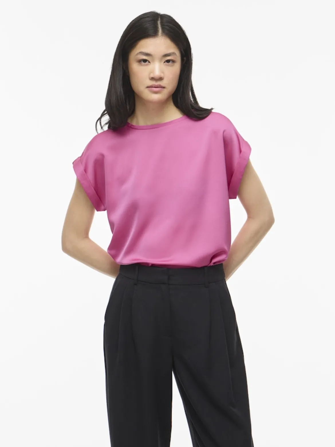 Vila naisten paita Viellette S/S Satin Top, Fiji Flower