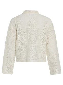 Vila naisten paita Vimerinda Crochet L/S Cardigan, birch