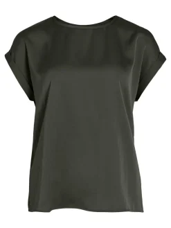 Vila naisten pusero Viellette SS Satin Top, Forest Night