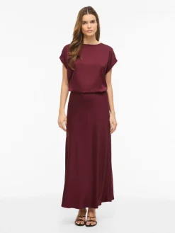 Vila naisten pusero Viellette SS Satin Top, Port Royale