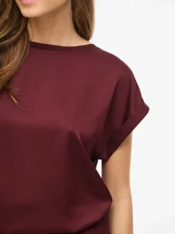 Vila naisten pusero Viellette SS Satin Top, Port Royale