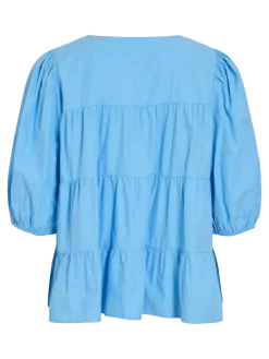 Vila naisten pusero Vikelli 3/4 O-Neck Top, sininen