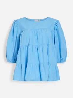 Vila naisten pusero Vikelli 3/4 O-Neck Top, sininen