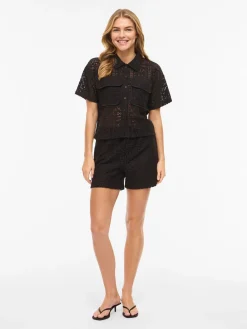 Vila naisten shortsit Vimerinda Hw Shorts/Vol/1, musta
