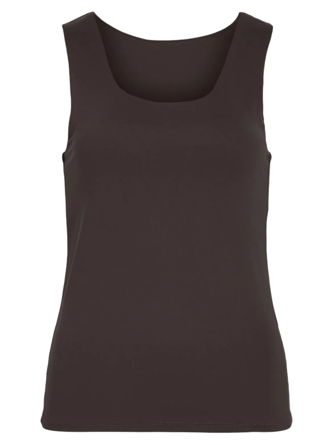 Vila naisten toppi Vikenza O-Neck S/L Tank Top, Coffee Bean