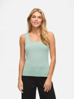 Vila naisten toppi Vikenza U-Neck S/L, Blue Surf