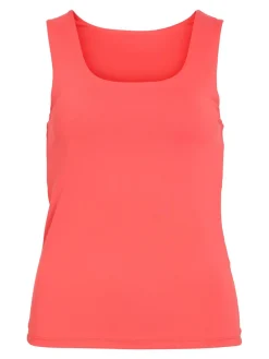 Vila naisten toppi Vikenza U-Neck S/L, Hibiscus