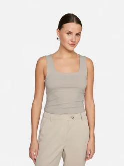 Vila naisten toppi Vikenza U-Neck S/L, Silver Gray