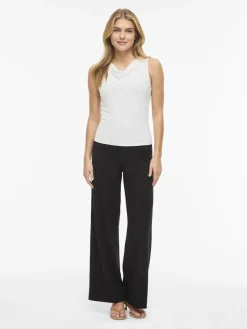 Vila Naisten Toppi Vikenza Waterfall Sleeveless Top, valkoinen