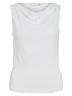 Vila Naisten Toppi Vikenza Waterfall Sleeveless Top, valkoinen