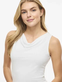 Vila Naisten Toppi Vikenza Waterfall Sleeveless Top, valkoinen