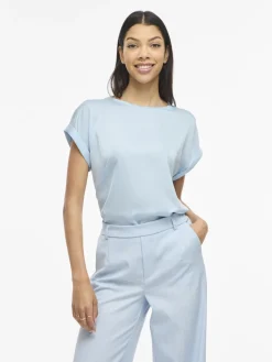 Vila naisten top Viellette Short Sleeved Top, Nantucket Breeze