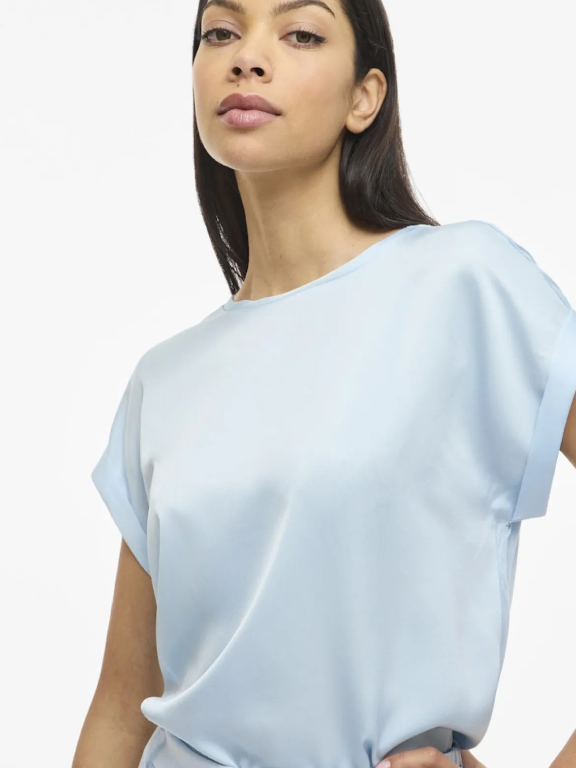Vila naisten top Viellette Short Sleeved Top, Nantucket Breeze