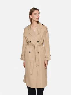 Vila naisten trenssi, VIADDISON L/S LONG TRENCHCOAT Savannah Tan