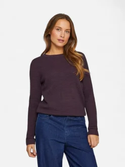 Vila neule, VIDALO O-NECK L/S KNIT TOP Plum Perfect