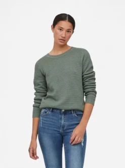 Vila neule, VIDALO O-NECK L/S KNIT TOP Laurel Wreath