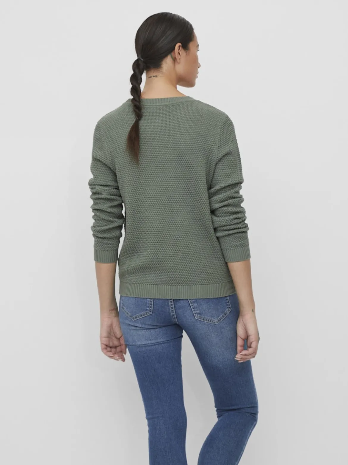 Vila neule, VIDALO O-NECK L/S KNIT TOP Laurel Wreath