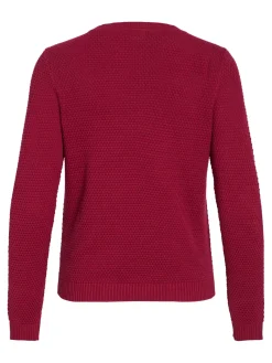 Vila neule, VIDALO O-NECK L/S KNIT TOP Pinkki
