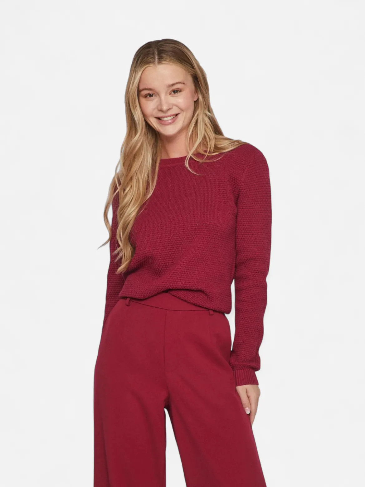 Vila neule, VIDALO O-NECK L/S KNIT TOP Pinkki