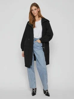 Vila pitkä parkatakki, VISILIANA LONG PARKA JACKET Musta