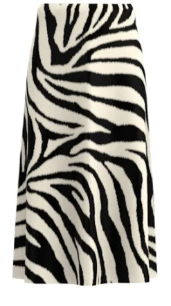 Y.A.S hame, YASPELLA HW MIDI SKIRT Valkopohjainen Kuosi