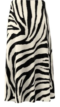 Y.A.S hame, YASPELLA HW MIDI SKIRT Valkopohjainen Kuosi