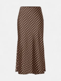 Y.A.S hame, YASPELLA HW MIDI SKIRT S. NOOS Pinecone Small Ecru dots