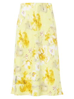 Y.A.S hame YASPELLA HW Midi Skirt, Pale Banana Lemon