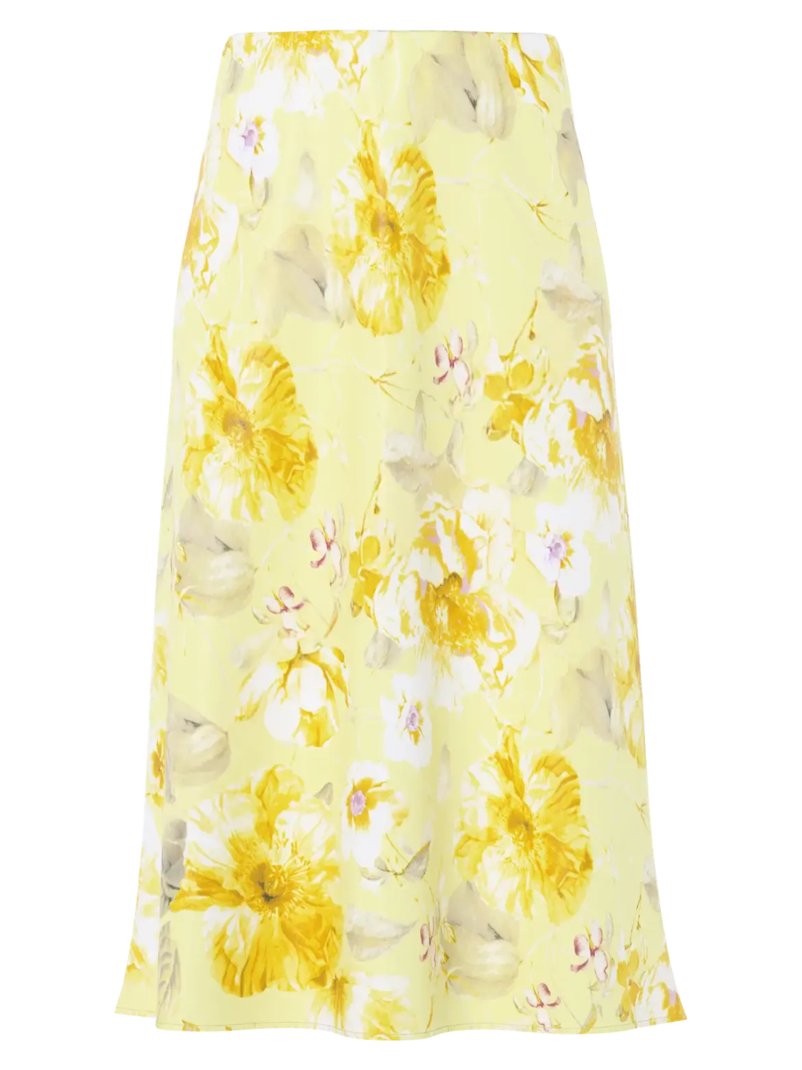 Y.A.S hame YASPELLA HW Midi Skirt, Pale Banana Lemon