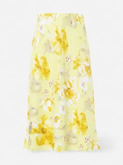 Y.A.S hame YASPELLA HW Midi Skirt, Pale Banana Lemon