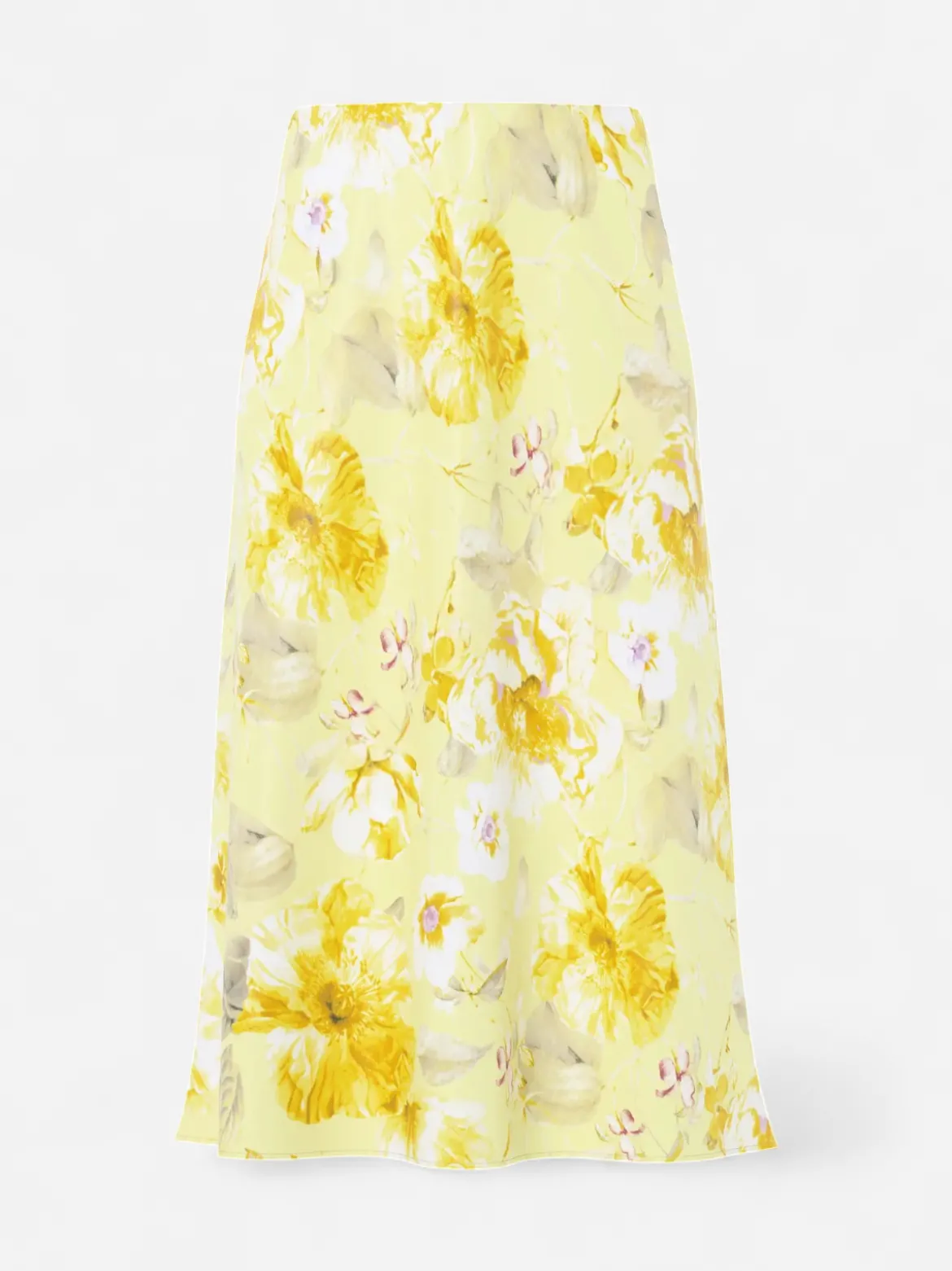 Y.A.S hame YASPELLA HW Midi Skirt, Pale Banana Lemon