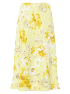 Y.A.S hame YASPELLA HW Midi Skirt, Pale Banana Lemon