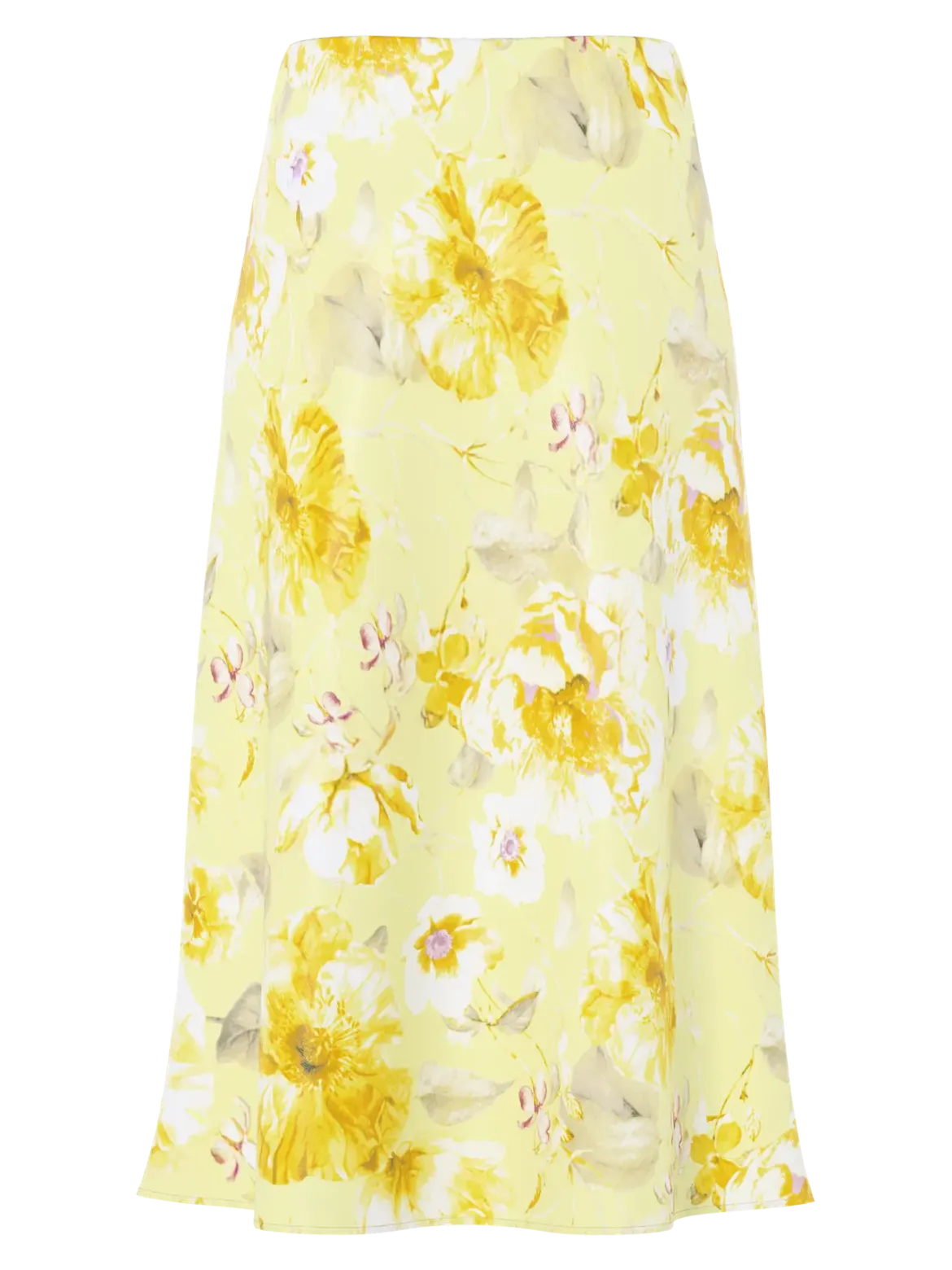 Y.A.S hame YASPELLA HW Midi Skirt, Pale Banana Lemon