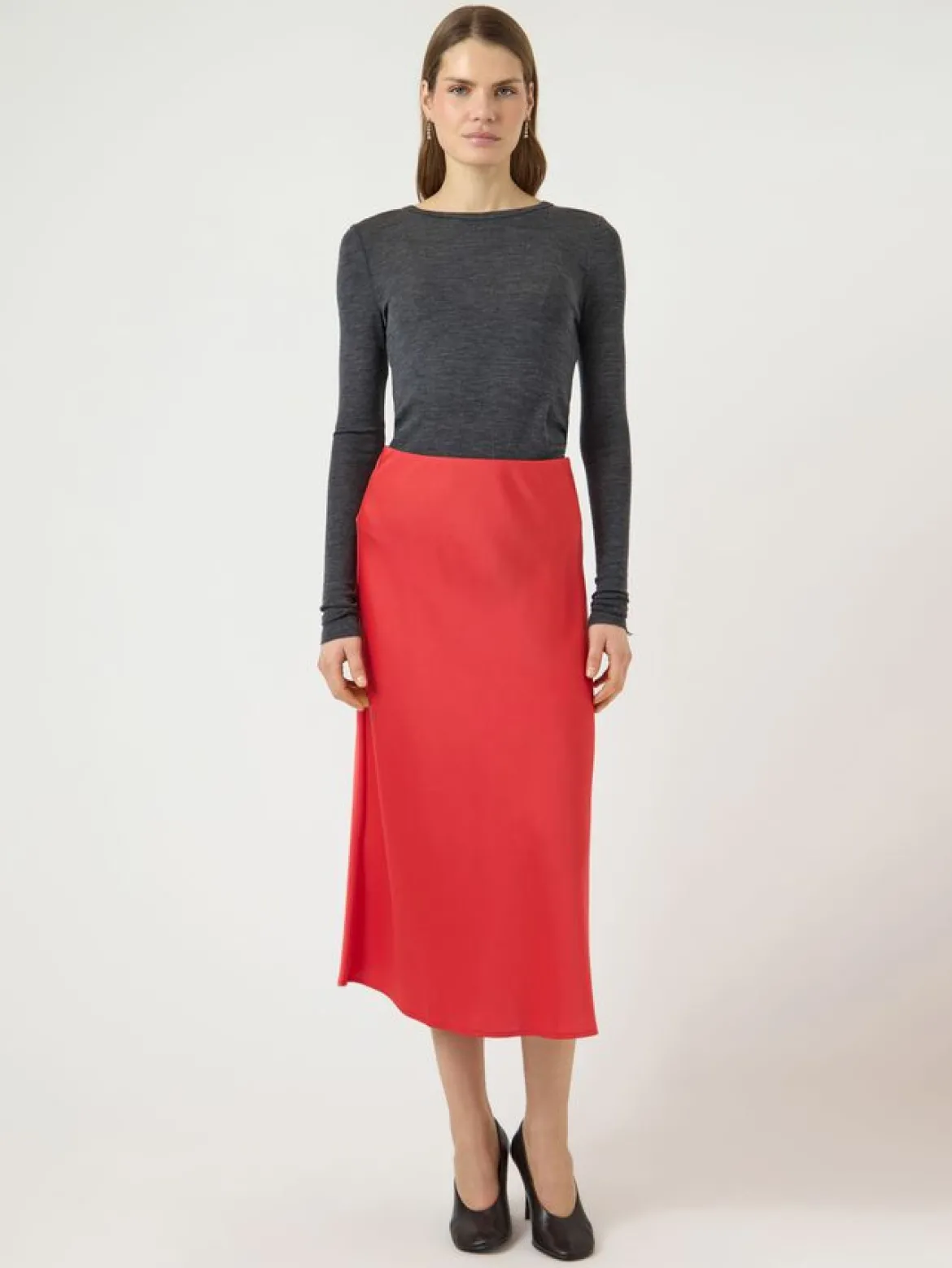 Y.A.S hame YASPella HW Midi Skirt, Poinsettia